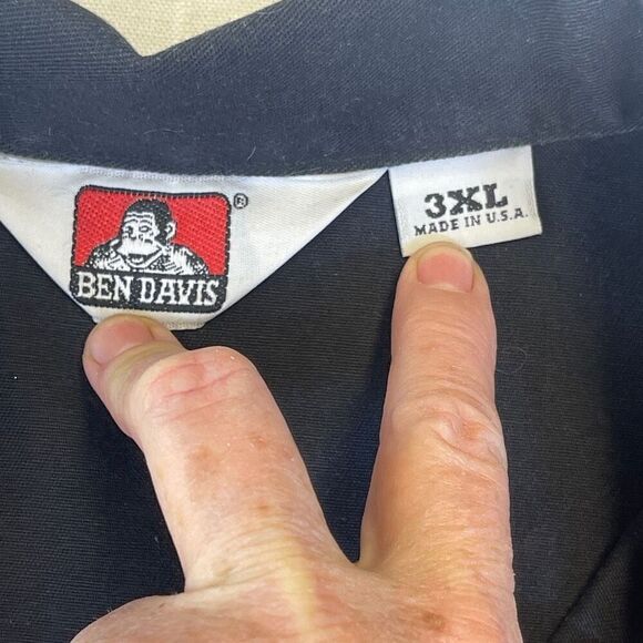 Vintage Ben Davis Black Work Shirt Made in USA  3XL 1/4 zip pullover - Picture 2 of 8